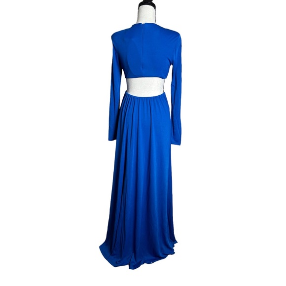 Farm Rio Knotted Cutout Long Sleeve Dress in Medium Blue - Picture 4 of 7